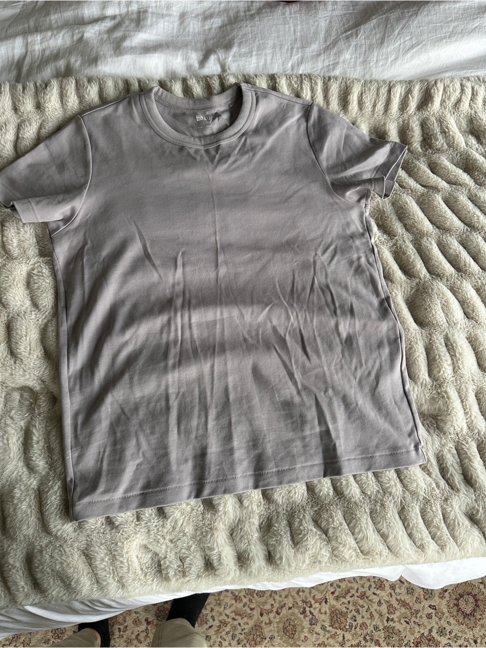 Uniqlo Women's Short Sleeve Crew Tee in Light Taupe Large